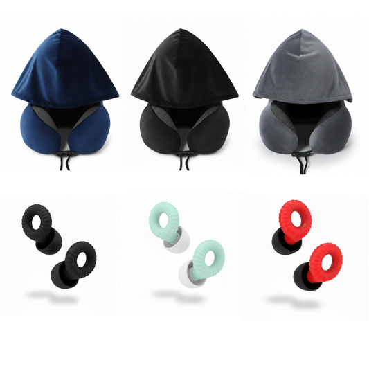 3 כריות צוואר + 3 זוגות אטמי אוזניים | Travelle Trio Kit