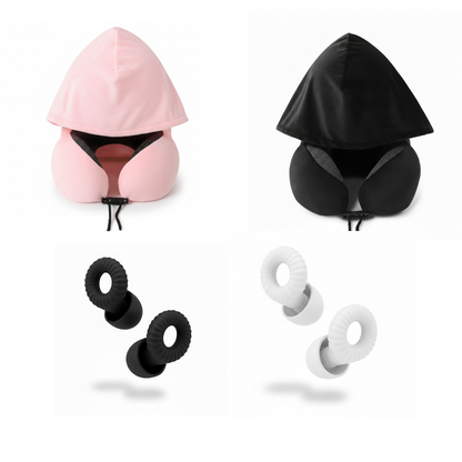 2 כריות צוואר + 2 זוגות אטמי אוזניים | Travelle Pair Kit