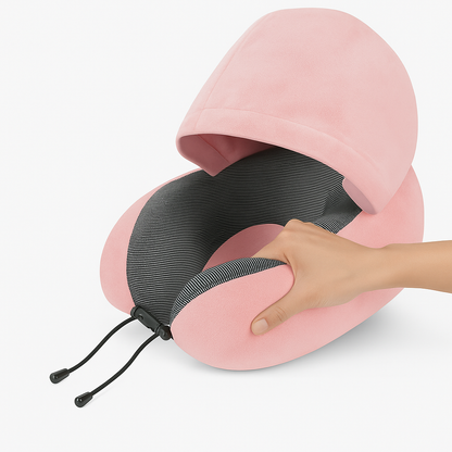 כרית צוואר עם קפוצ'ון | Travelle HOODIE