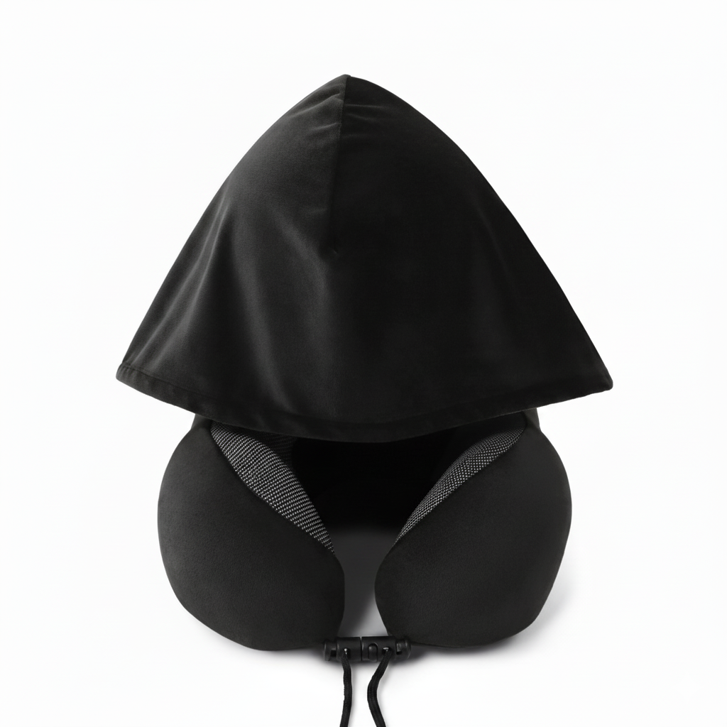 כרית צוואר עם קפוצ'ון | Travelle HOODIE