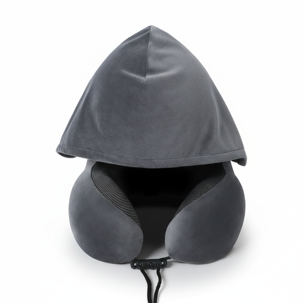 כרית צוואר עם קפוצ'ון | Travelle HOODIE