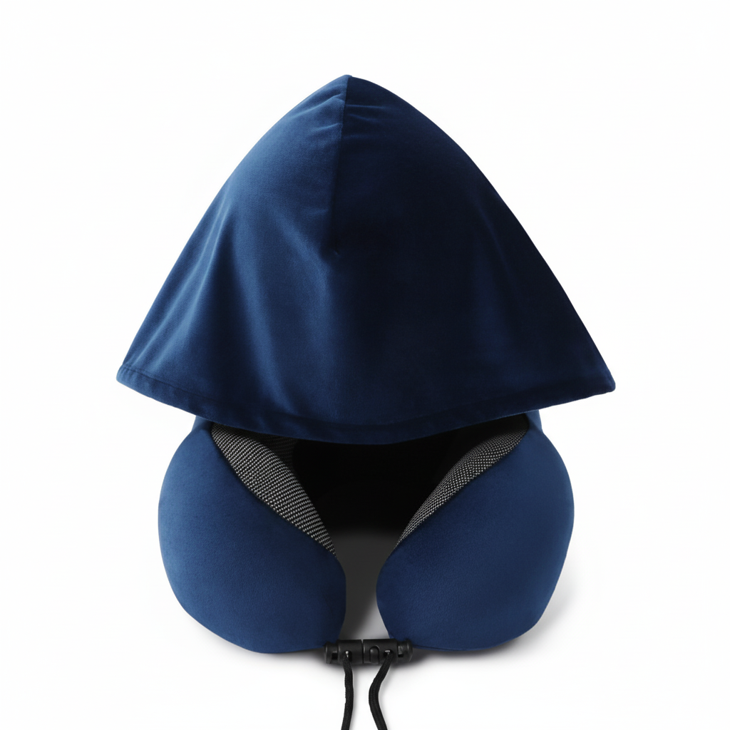 כרית צוואר עם קפוצ'ון | Travelle HOODIE