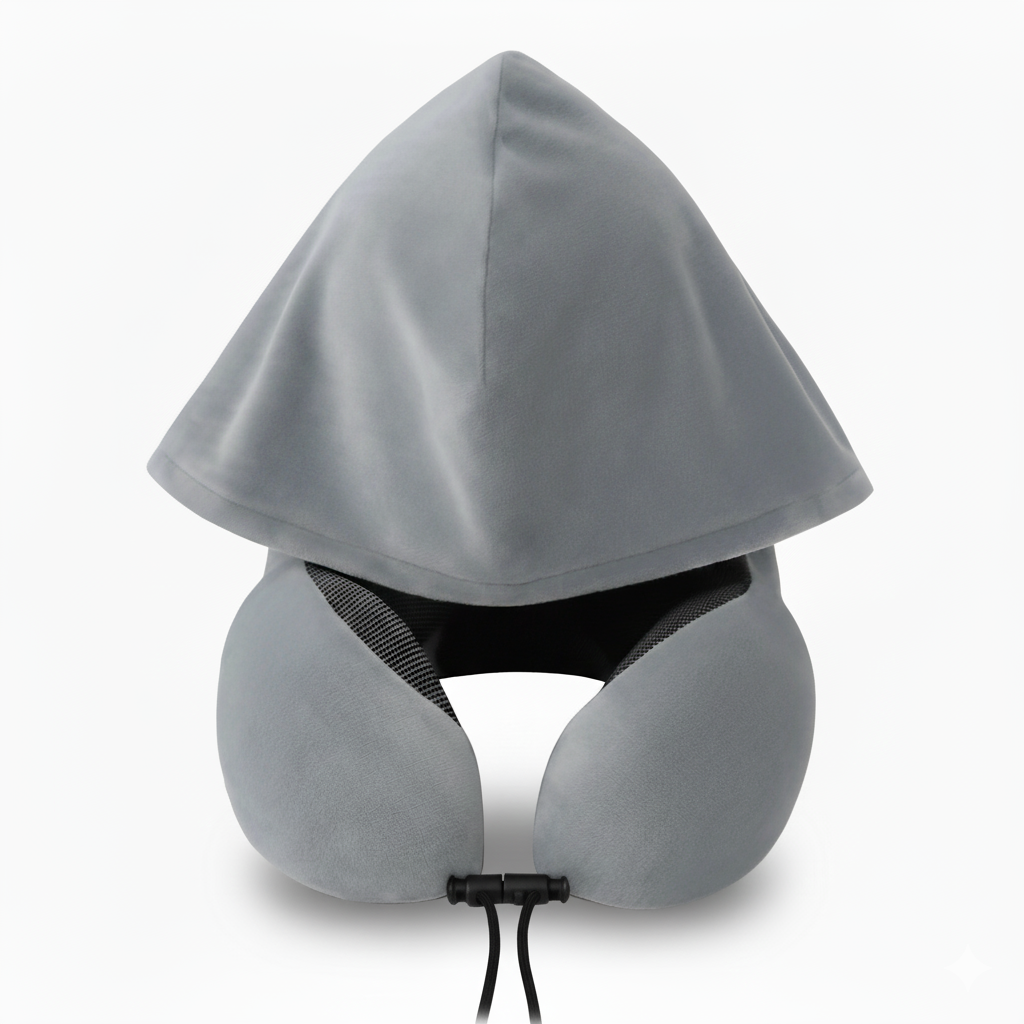 כרית צוואר עם קפוצ'ון | Travelle HOODIE