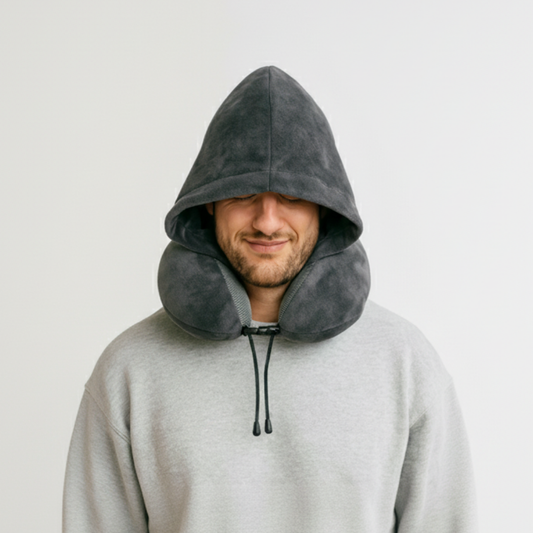 כרית צוואר עם קפוצ'ון | Travelle HOODIE